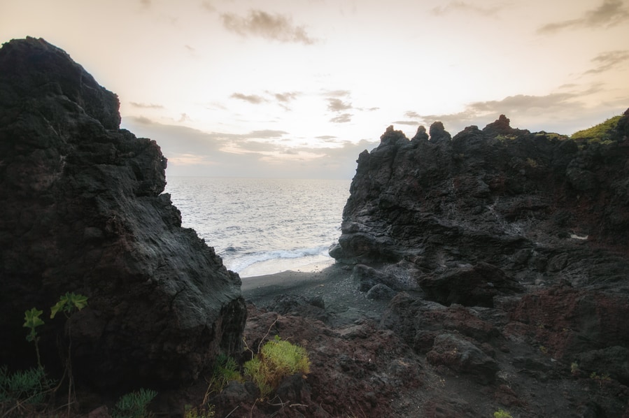 Access to the beach of the grotta d'Eolo Stromboli Italy Sicily