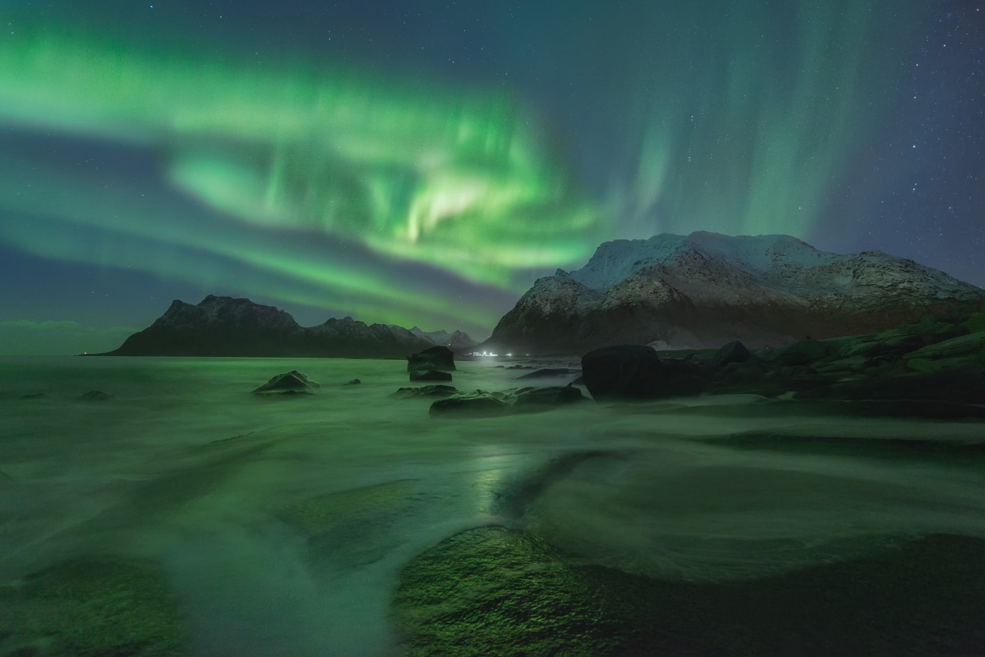 auroras boreales noruega en verano