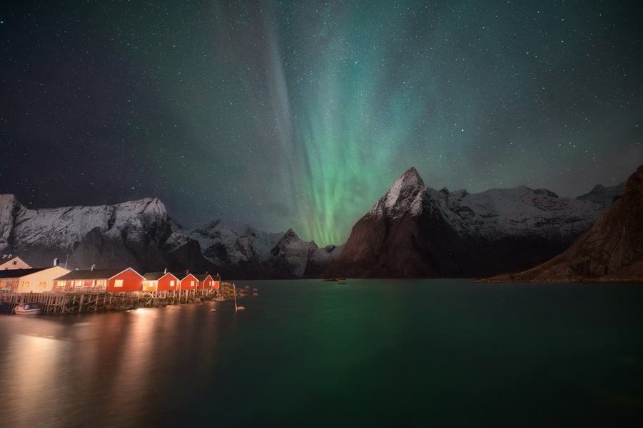 Previsión de auroras boreales en las Islas Lofoten
