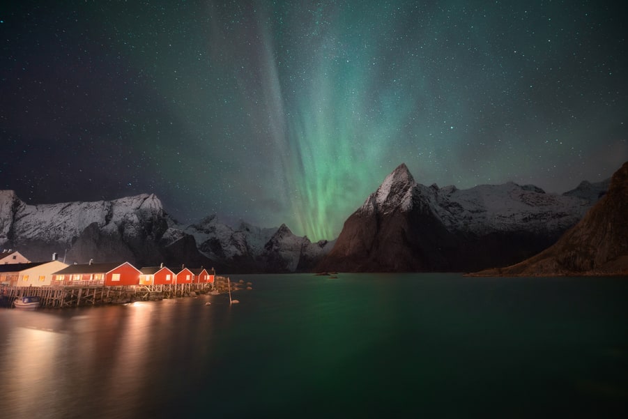 Prévision des aurores boréales aux îles Lofoten