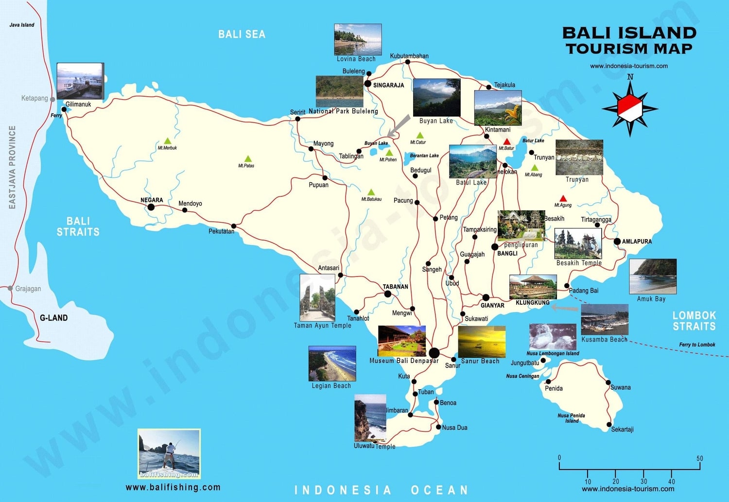 mapa turistico bali 7 Mapas de Bali   Mapa turístico y por regiones descargable