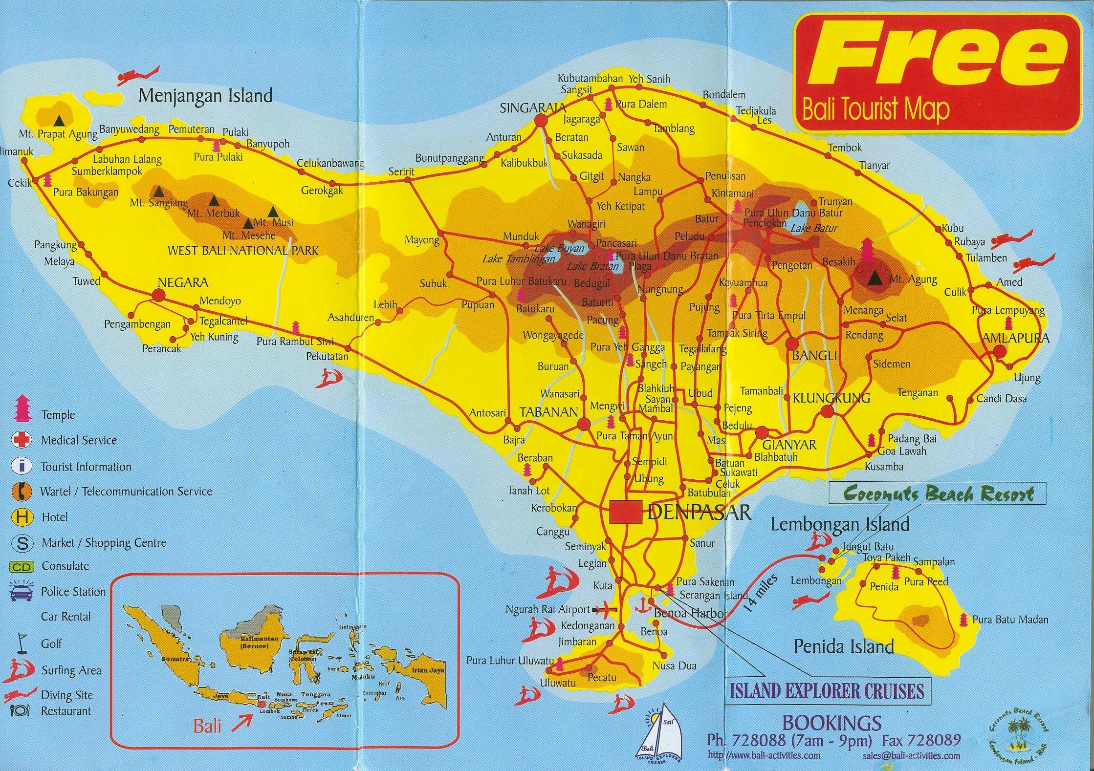 mapa itinerario de bali en una semana infografico