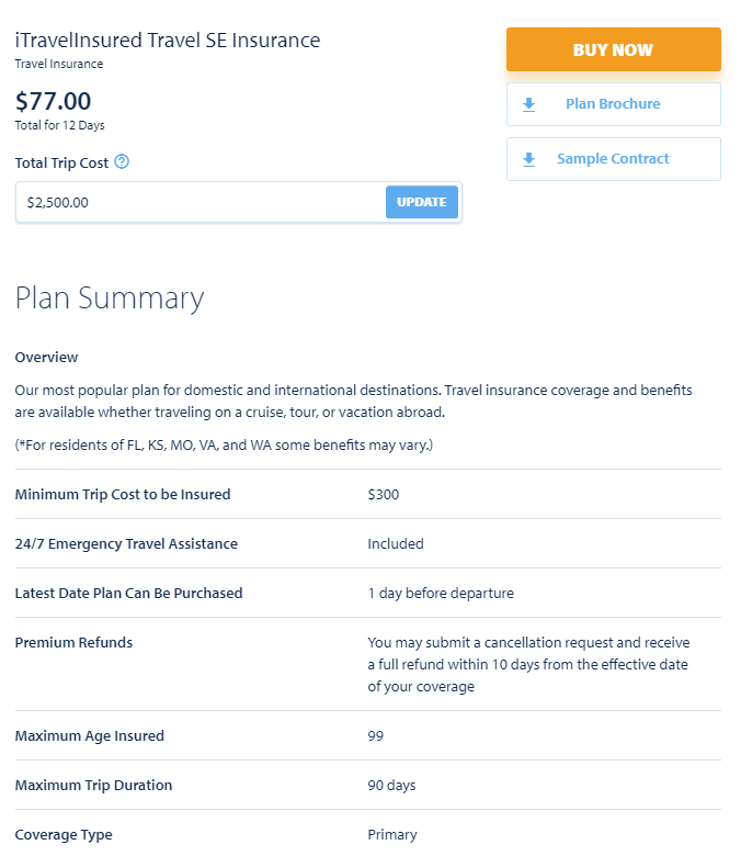 Insurance Company Comparison Chart