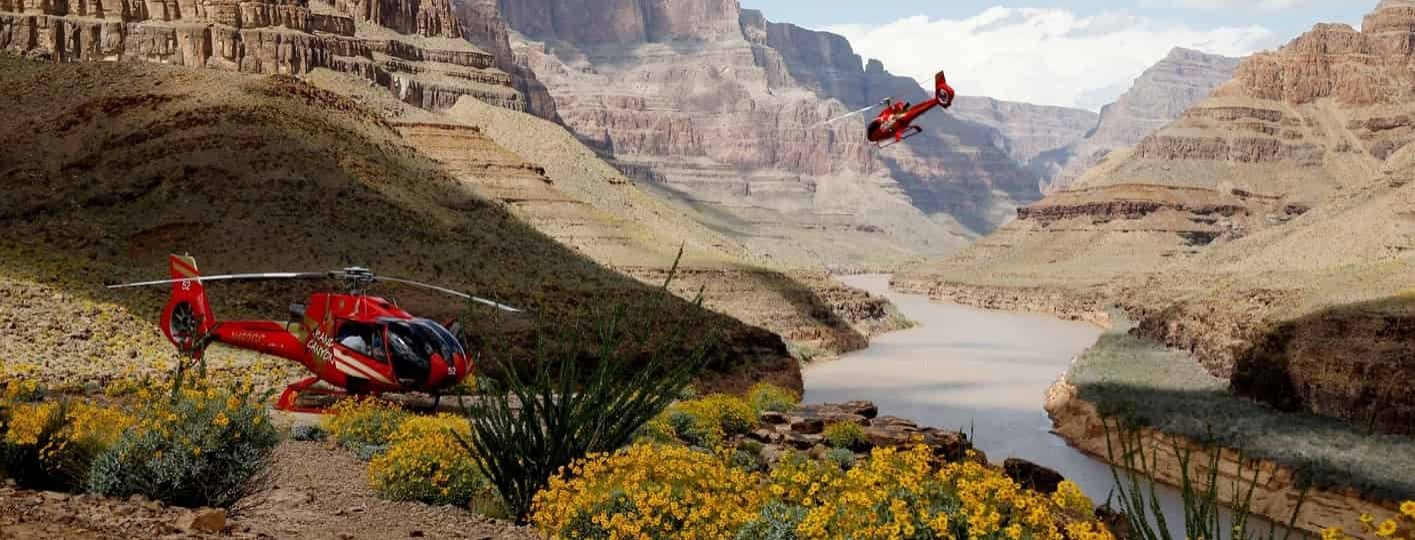sobrevolar el gran cañon en helicoptero con aterrizaje en el fonde rio colorado