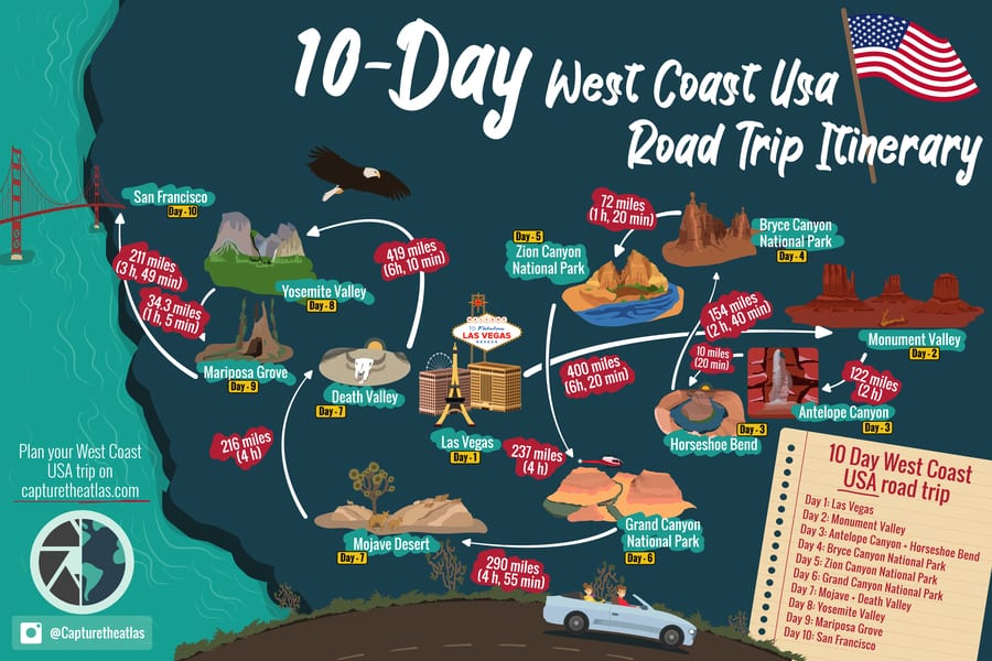 Usa West Coast Map Verjaardag Vrouw 2020