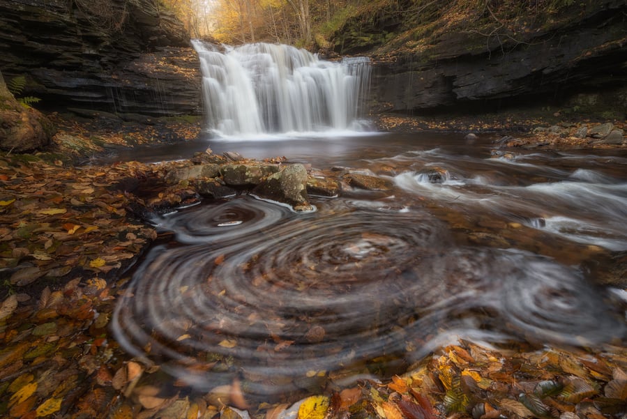 Long exposure landscape photography whirls