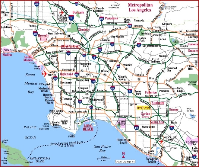 Mapas de Los Angeles imprescindibles para tu viaje descargables