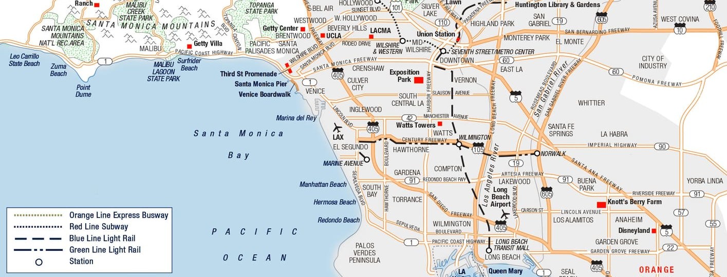 map of los angeles california