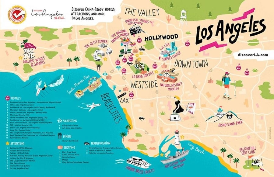 Mapas de Los Angeles imprescindibles para tu viaje descargables