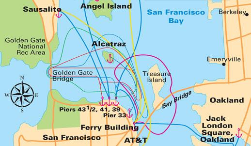 San Francisco Bay Ferry Map San Fracisco Map - The Tourist Maps Of Sf To Plan Your Trip