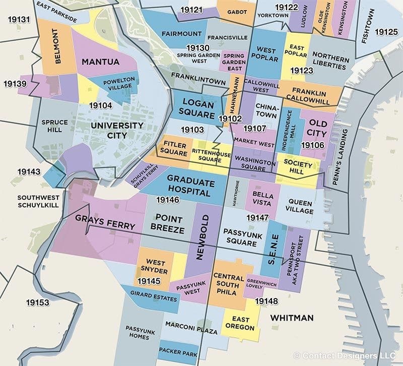 Map Of Philadelphia Neighborhoods Philadelphia Maps - The Tourist Map Of Philly To Plan Your Visit