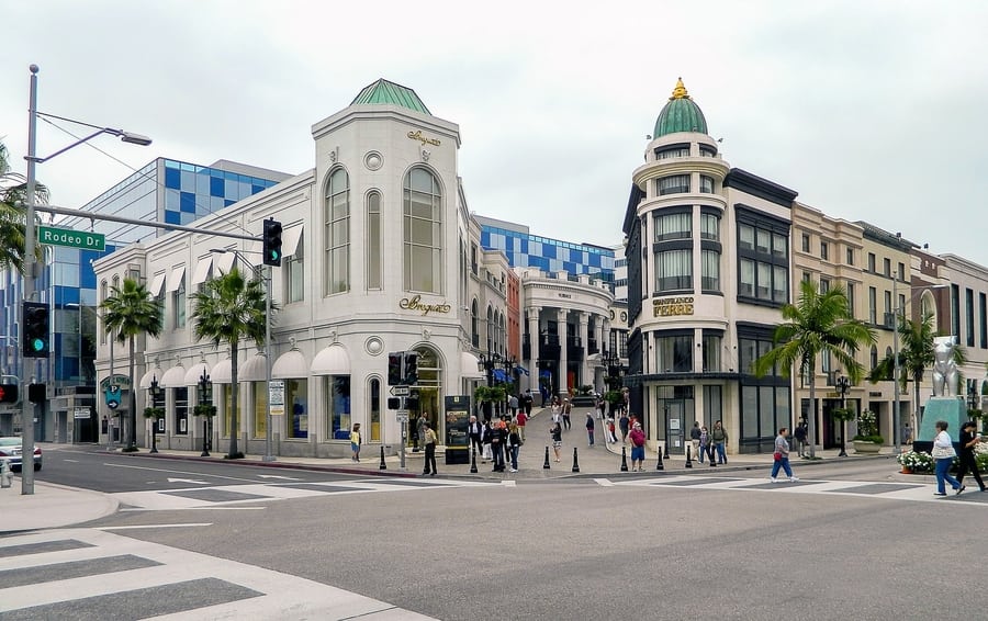 Rodeo Drive, the most luxurious boutiques in Los Angeles