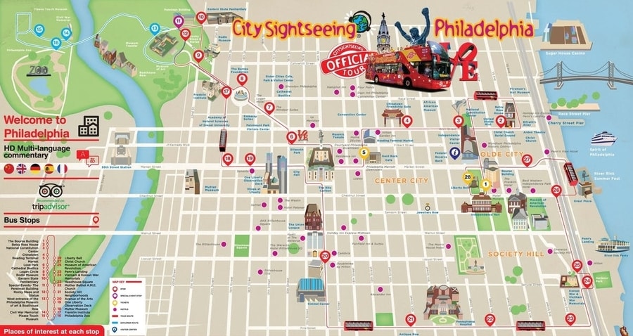 Map of the Philadelphia Downtown