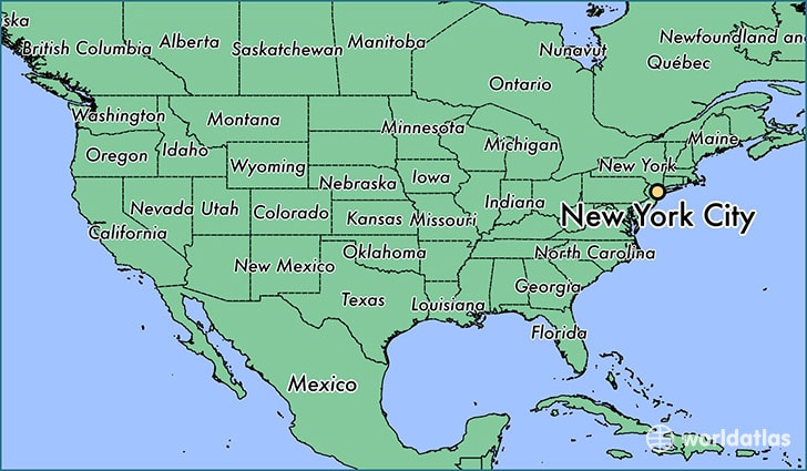 mapa de nueva york en Estados Unidos donde está