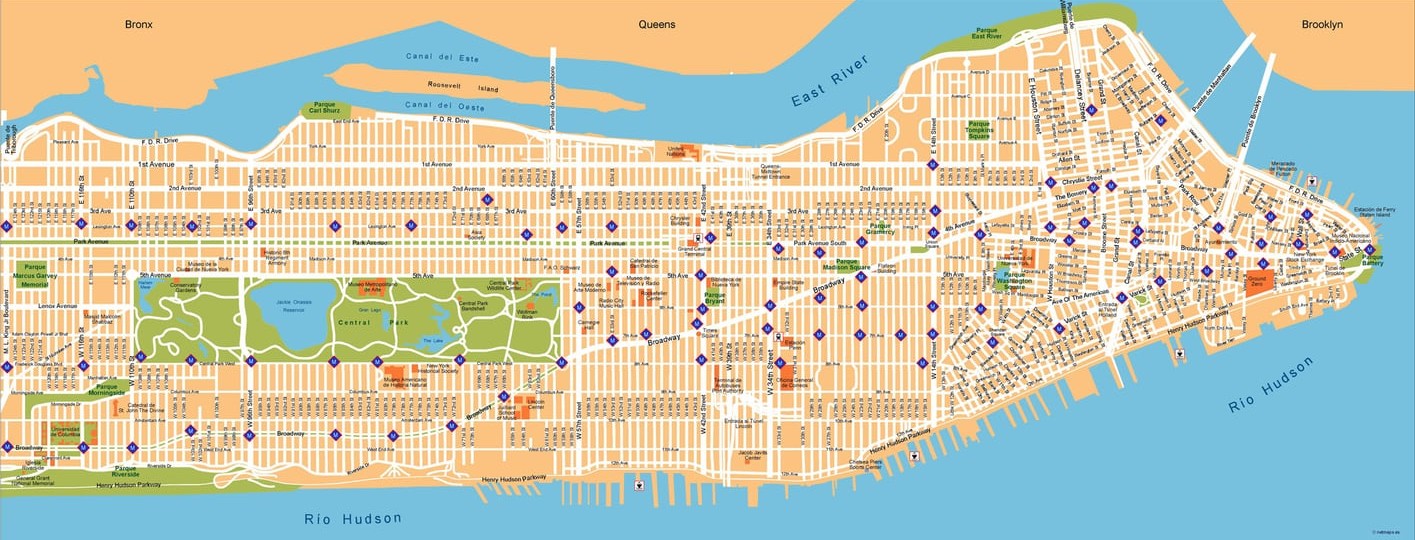 NYC tourist map, New York map