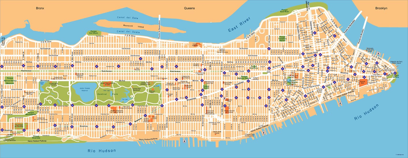 streets of new york city attractions and map