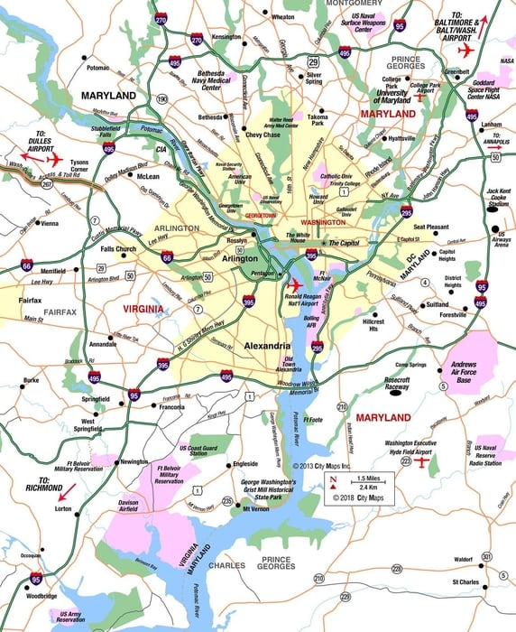 Washington D.C. maps - The tourist map of D.C. to plan your visit