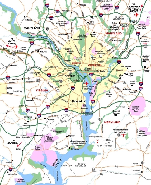 Road Map Washington Dc