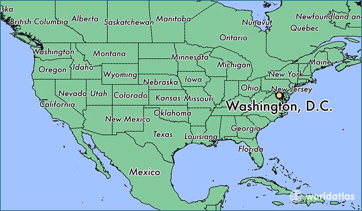 Washington D.C. map, United States