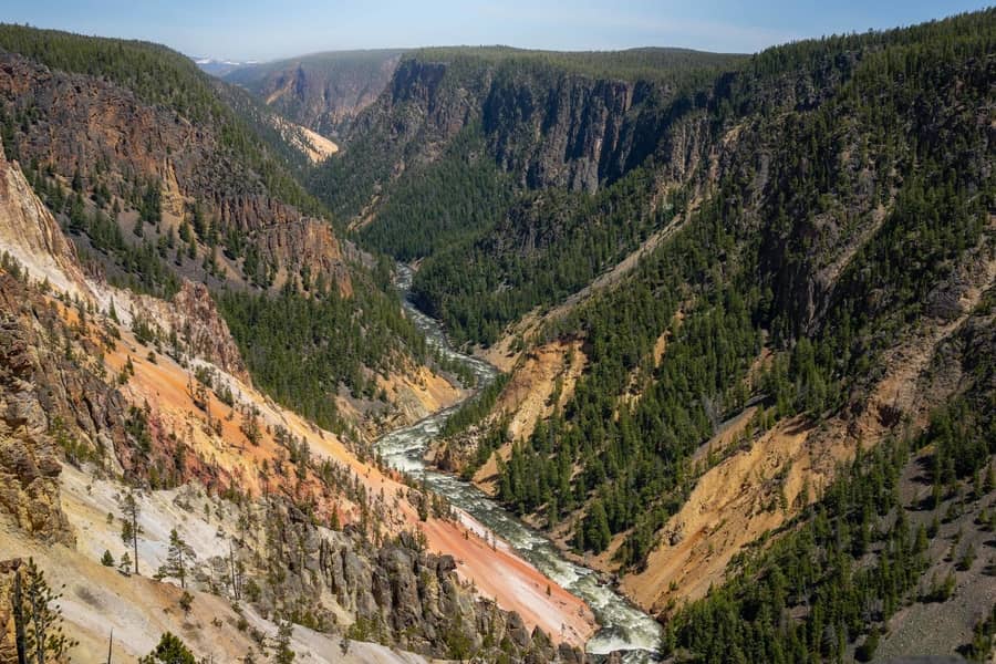 Borde Norte del Gran Cañón de Yellowstone, una zona que visitar en Yellowstone