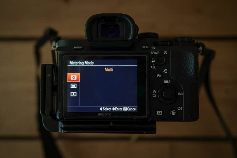 Changing the Metering mode in a Sony Camera