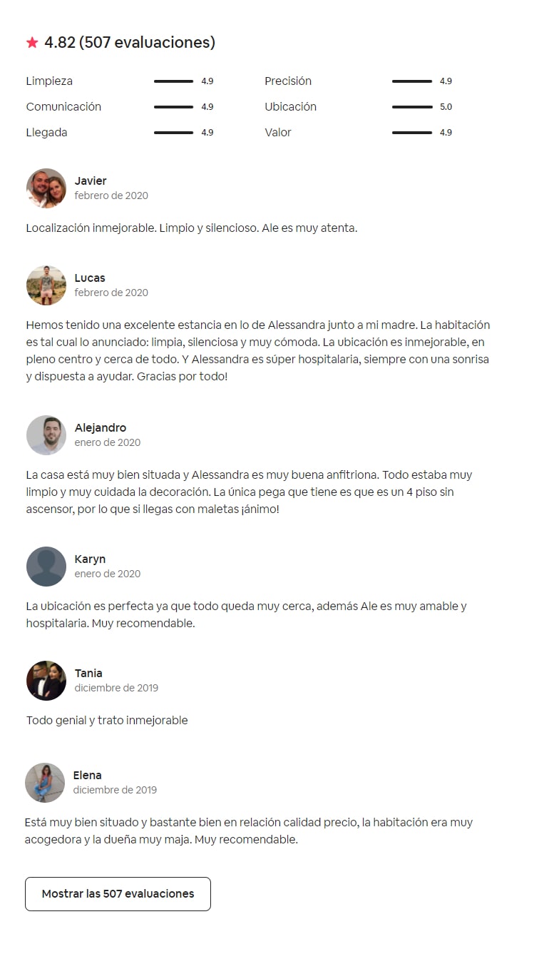 Evaluaciones Airbnb cupon de descuento