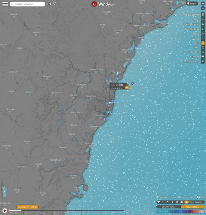 windy seascape forecast