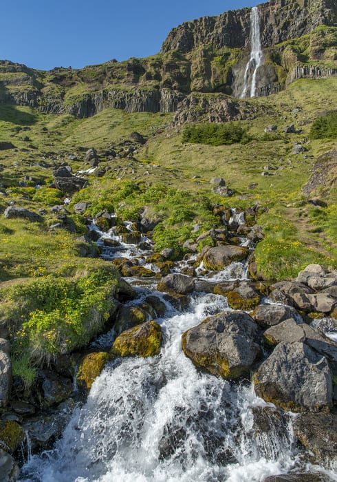 Bjarnarfoss, cascadas en la península de Snaefellsnes