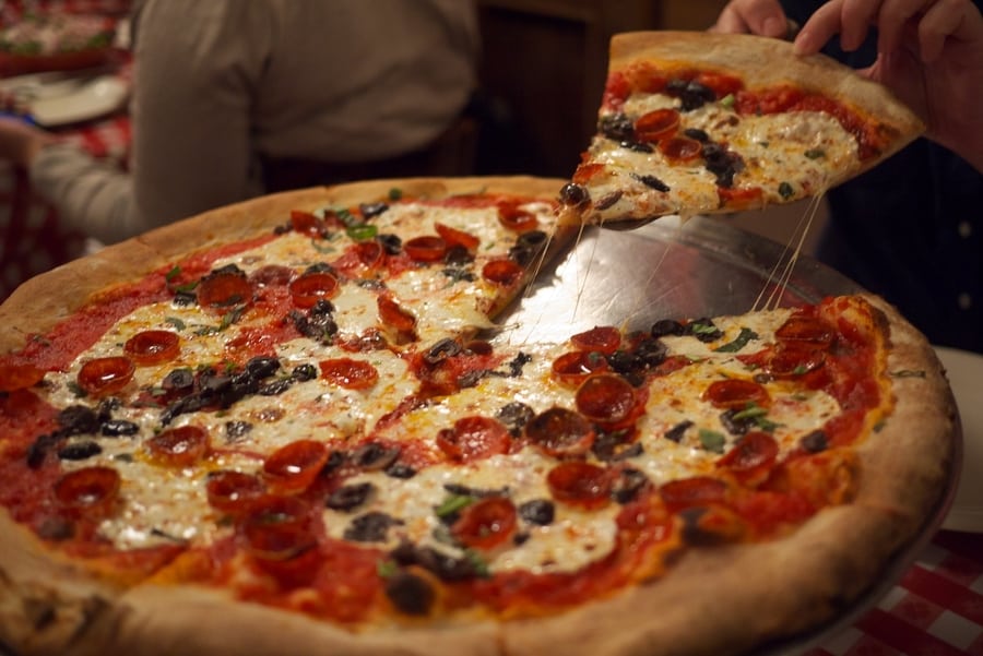 NY-style pizza, famous New York foods