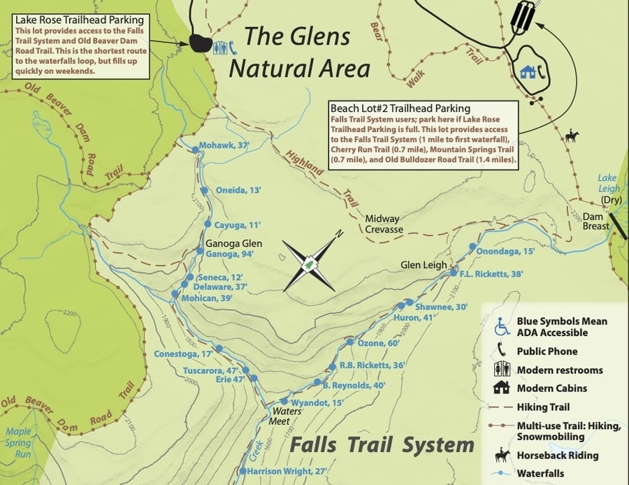 Ricketts Glen State Park Falls Trail Map