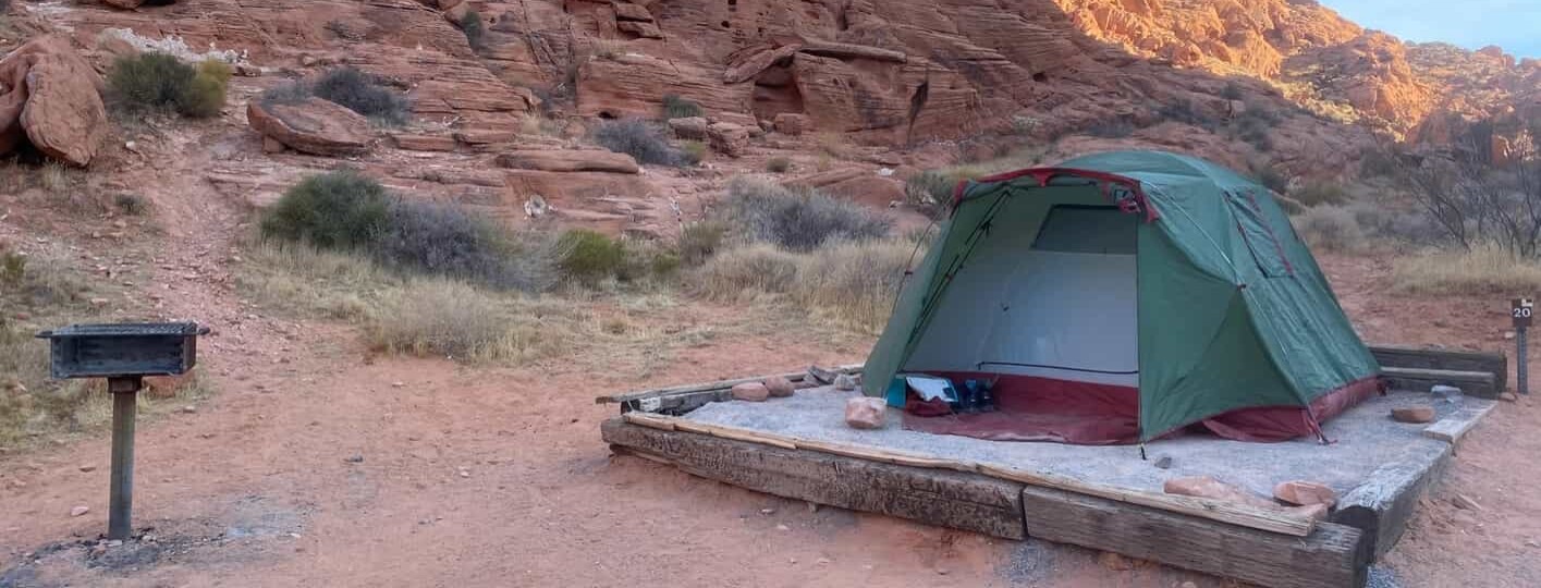 tent camping at a Valley of Fire Campground