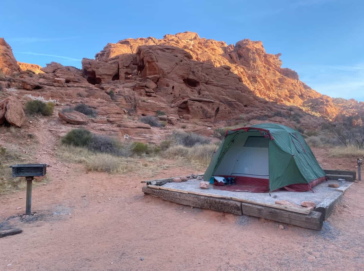 tent camping, camping near valley of fire state park
