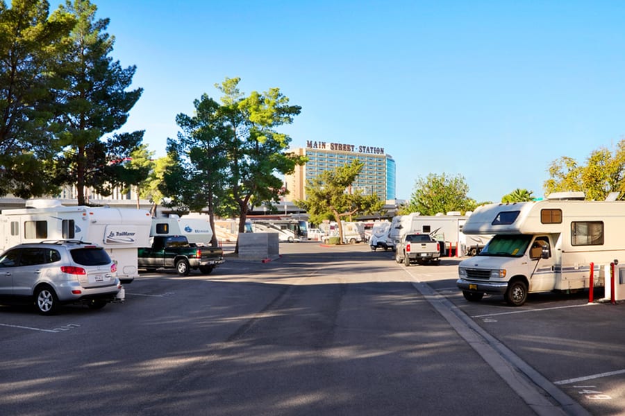 Main Street Station RV Park, camping autocaravanas barato en Las Vegas
