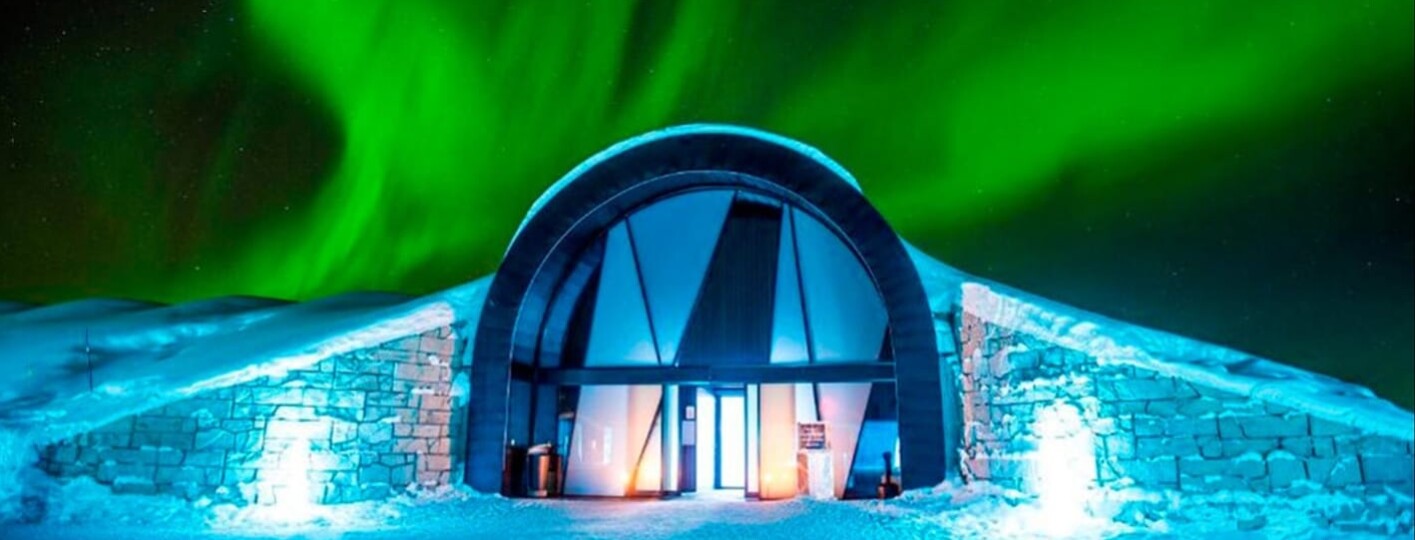 Jukkasjärvi hoteles auroras boreales en Suecia