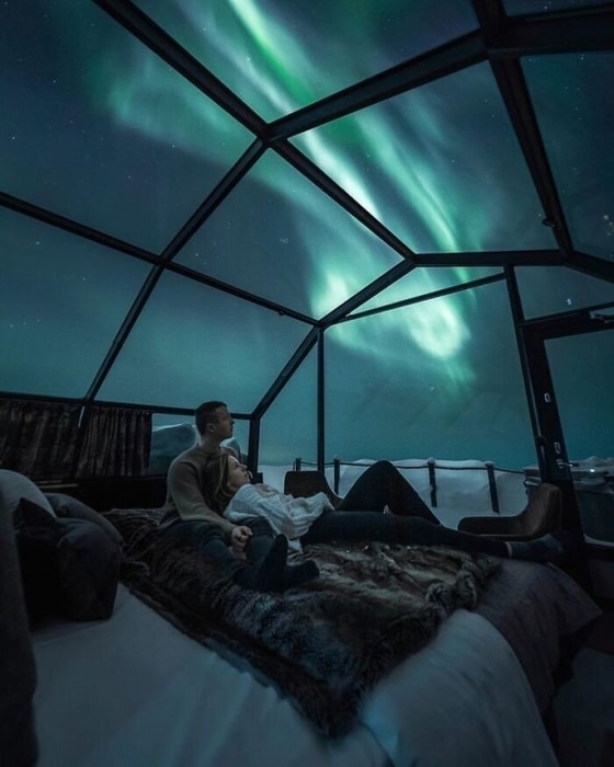 Levi Igloos, glass igloo finland northern lights