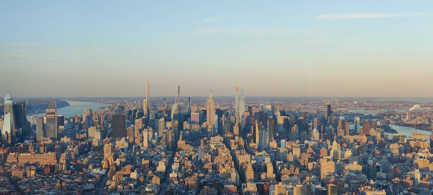 Panoramic view of New York, One World Observatory New York