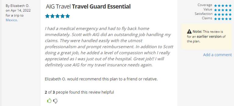 AIG review, best medical travel insurance