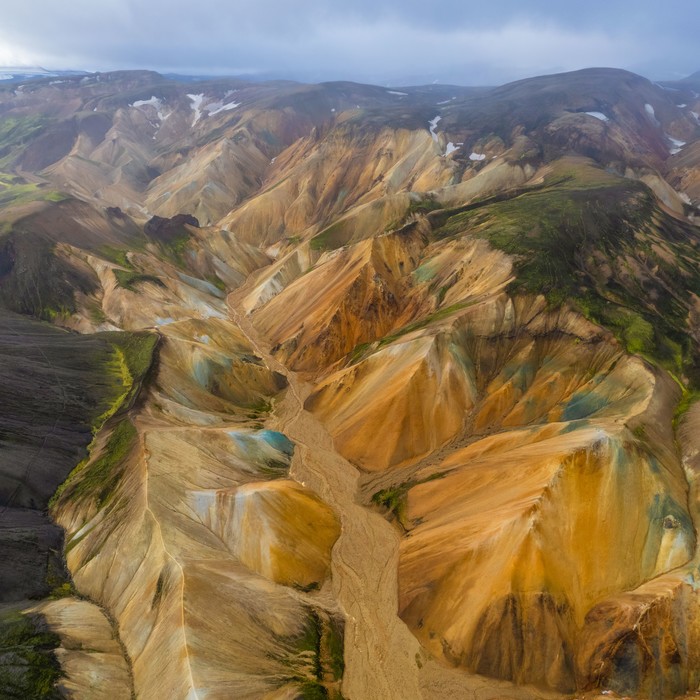 Aerial view of Landmannalaugar