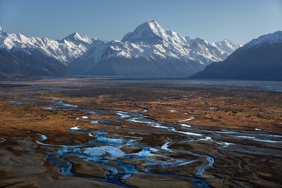 Glaciar rivers in New Zealand South Island