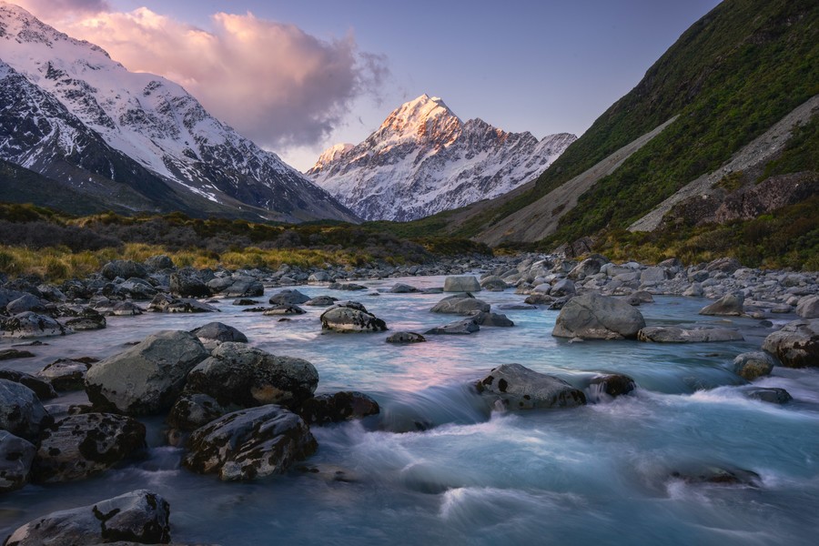 Glaciar rivers in New Zealand South Island Photo Tour