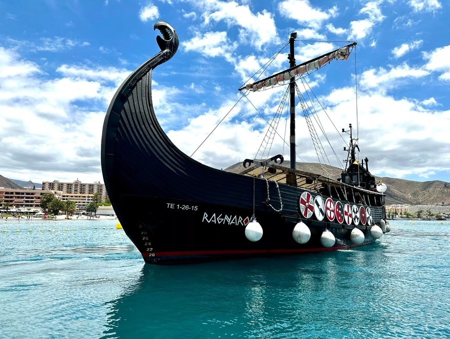 Boat excursion in Tenerife by Viking ship Viking boat trip in Tenerife for families